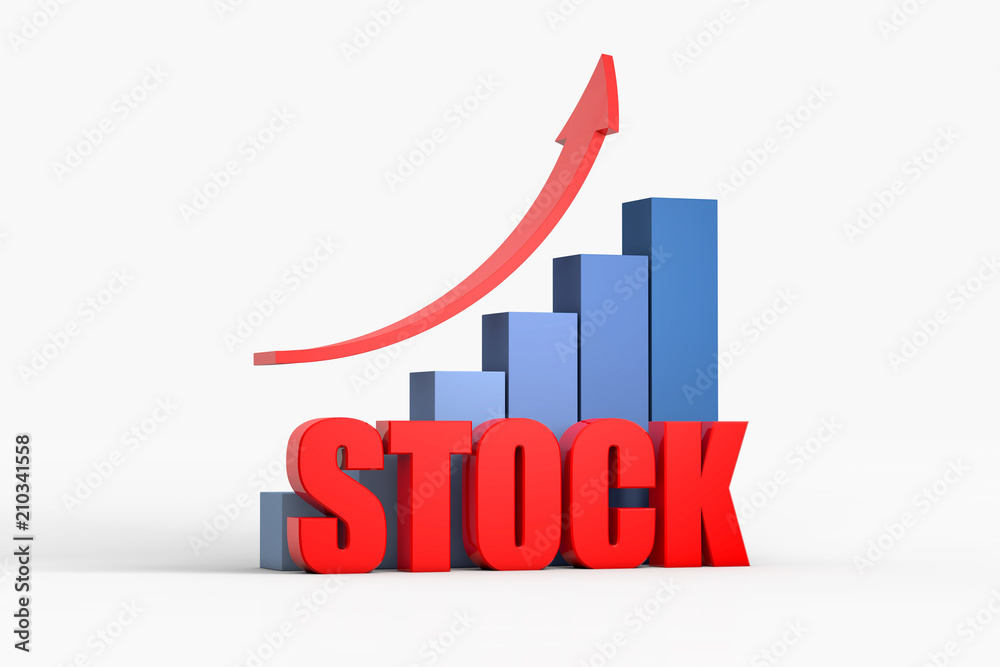 chart and arrow with stock ,business concept chart and arrow with stock ,business concept