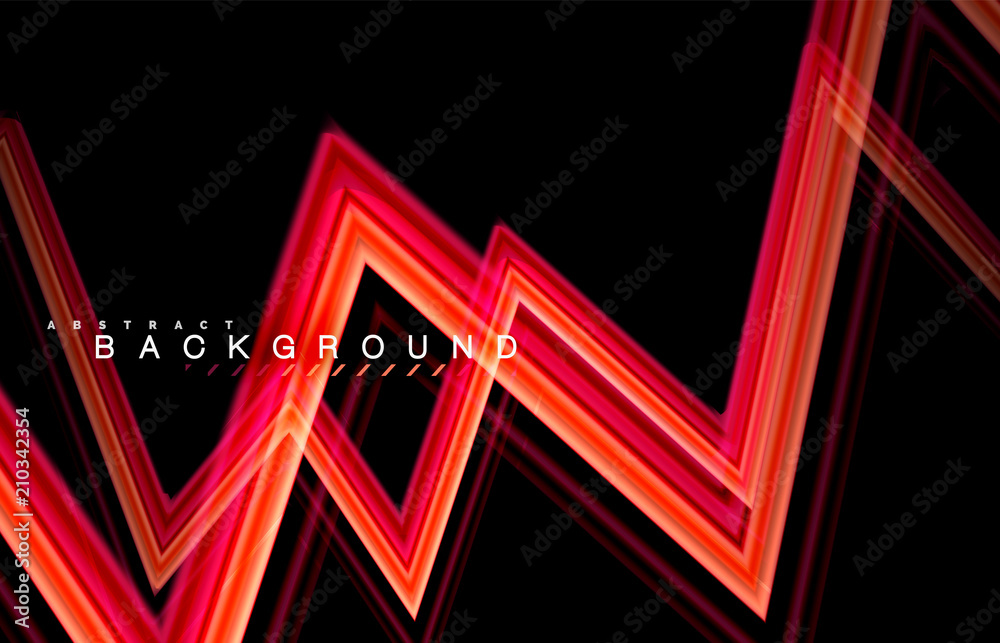 Fototapeta premium Geometric shapes created with fluid multicolored lines