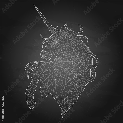 Graphic low poly unicorn photo