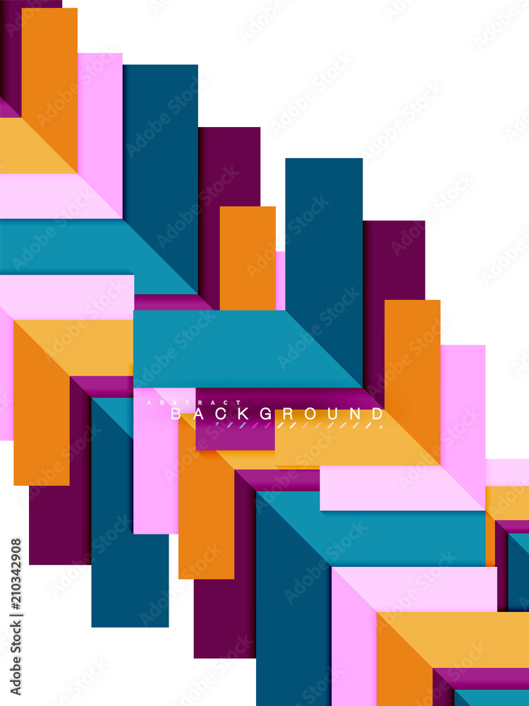 Fototapeta premium Multicolored abstract geometric shapes, geometry background for web banner