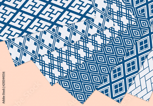 和柄割付模様のセット Stock Template Adobe Stock