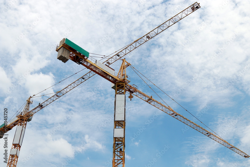 crane hoisting truck construction