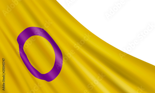 Background with waving intersex flag on white background.Vector design template for Intersex Awareness Day, Intersex Day of Solidarity. photo