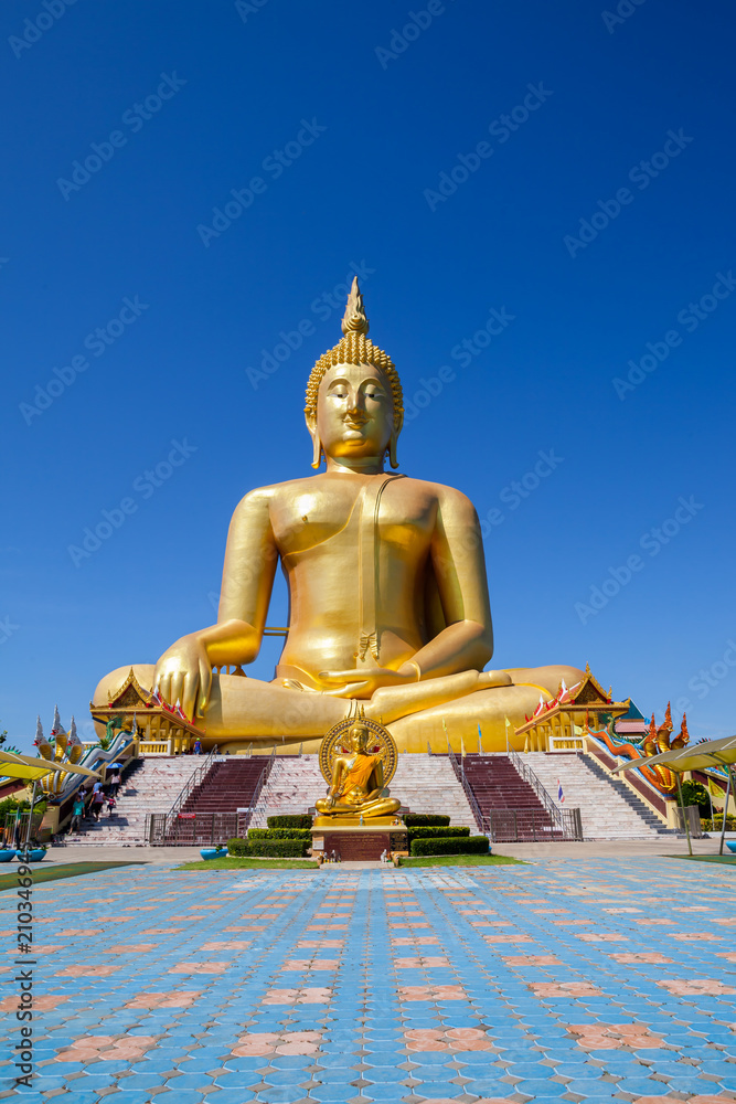 Golden Buddha with clear sky background at Thailand Golden Buddha with clear sky background at Thailand