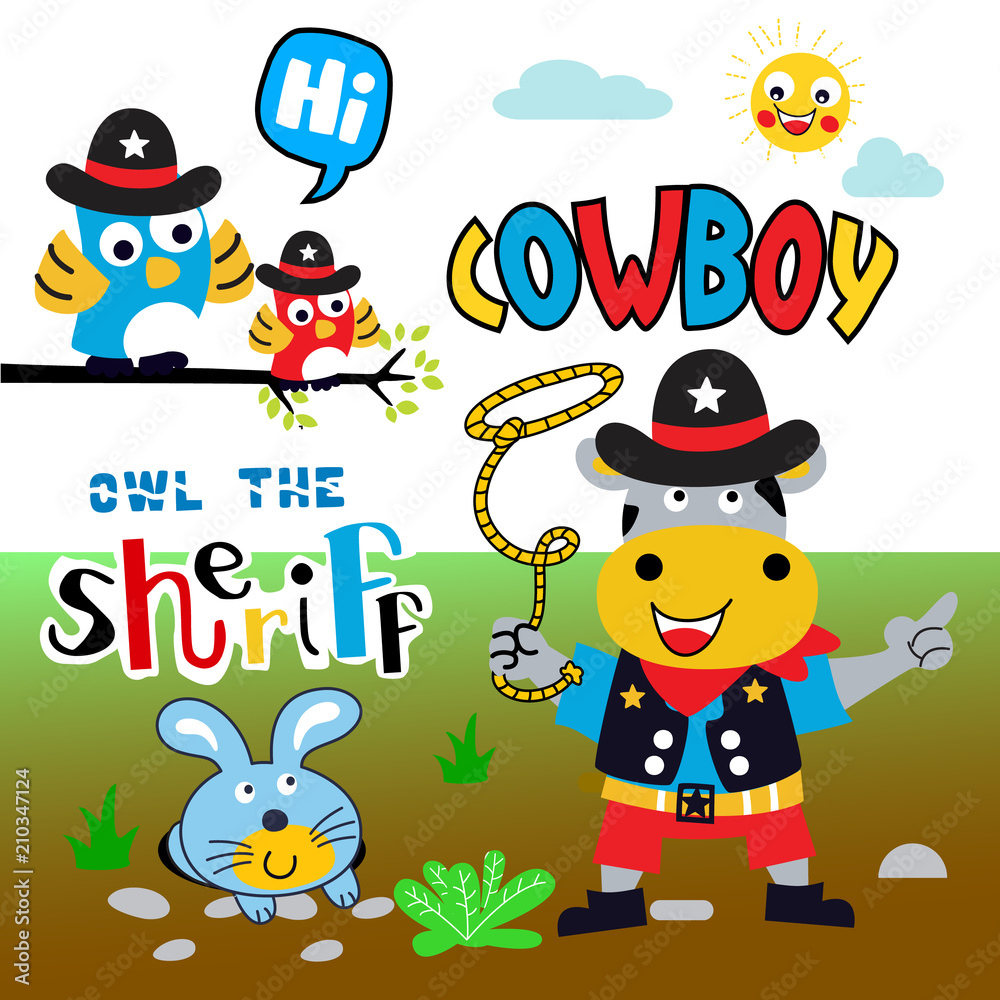 cowboy cartoon vector set illustration for children book and other use cowboy cartoon vector set illustration for children book and other use