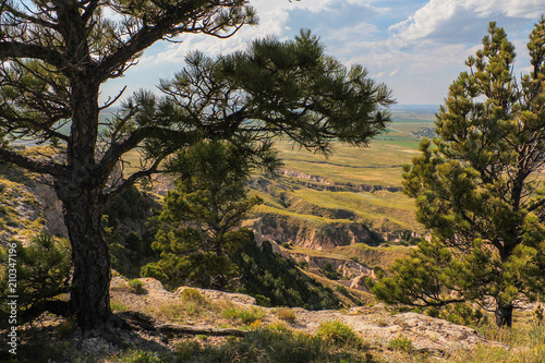 Scenic View from Trail at Scotts Bluff National Monument, Nebraska, USA