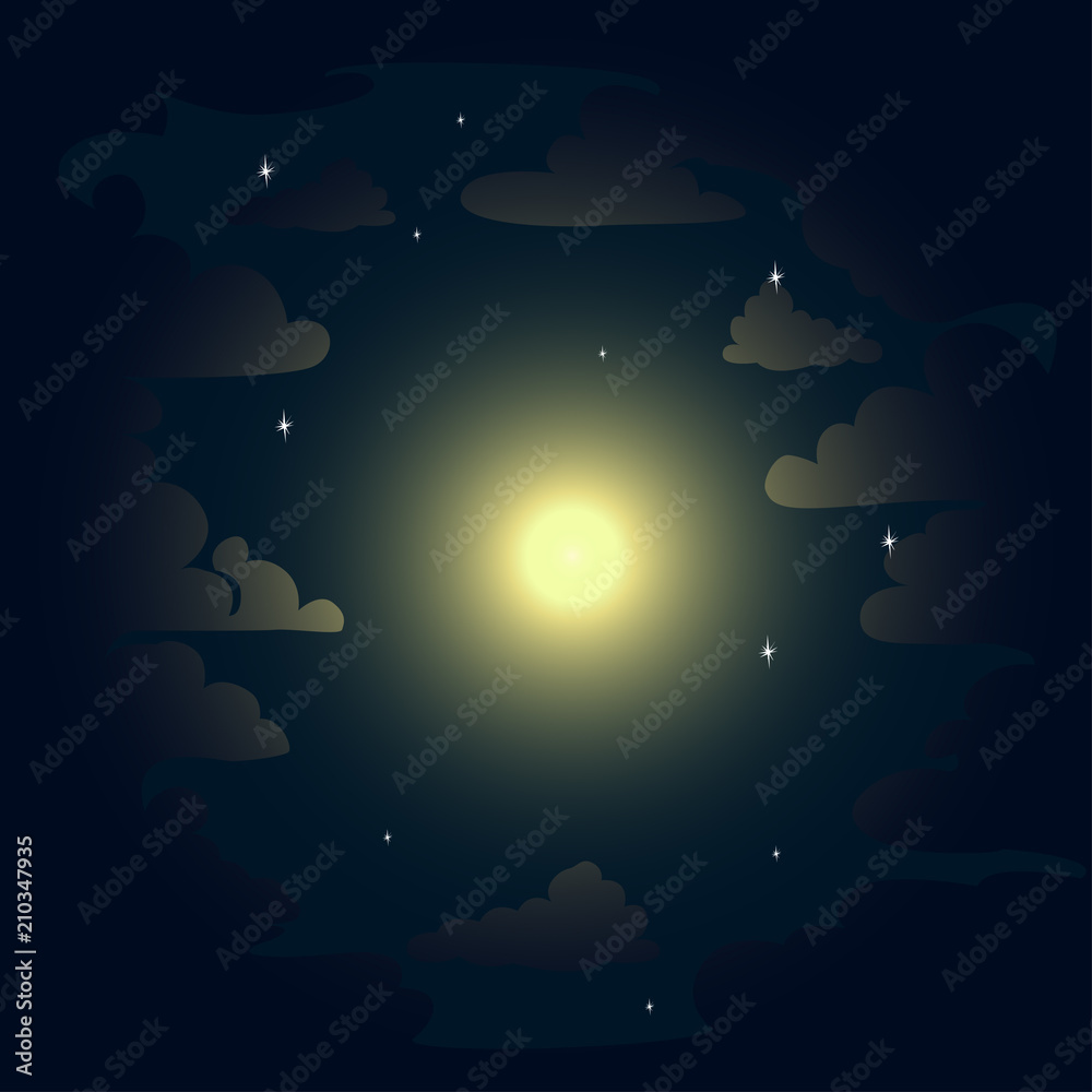 starry sky in the clouds