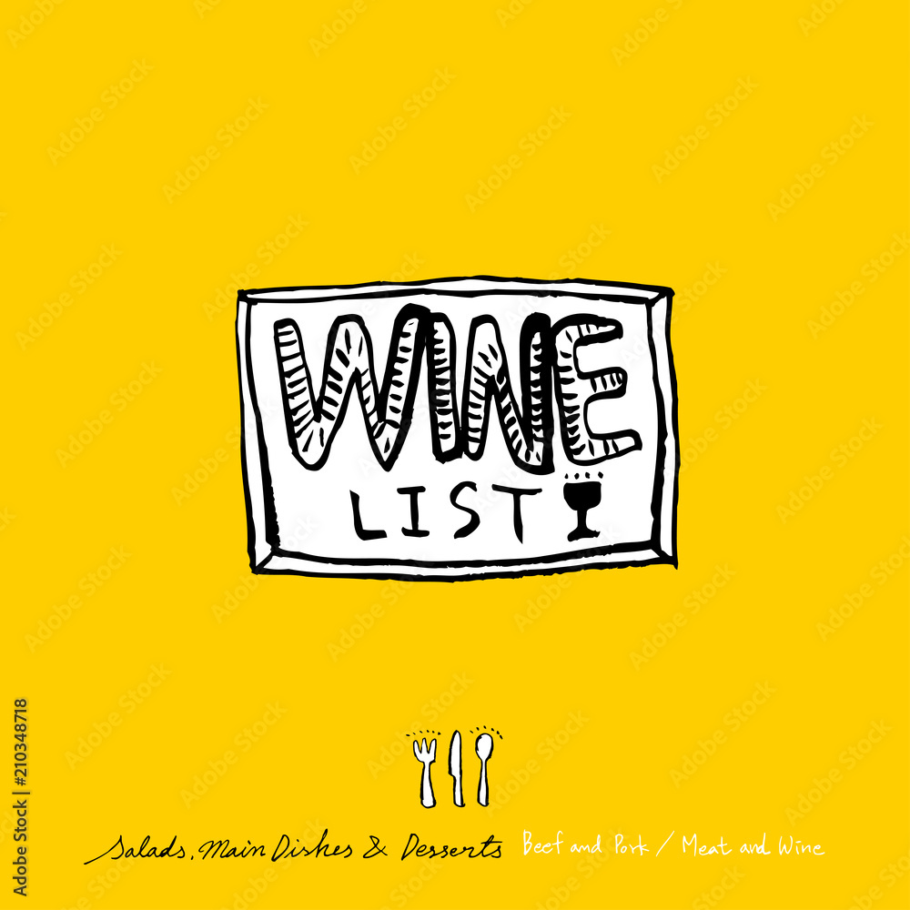 Obraz premium 음식점 포스터 / 손으로 그린 식당 그림