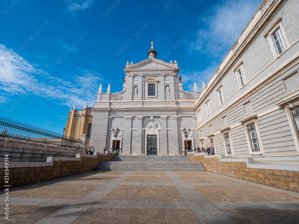 Almudena cathedral at Royal Palace in Madrid