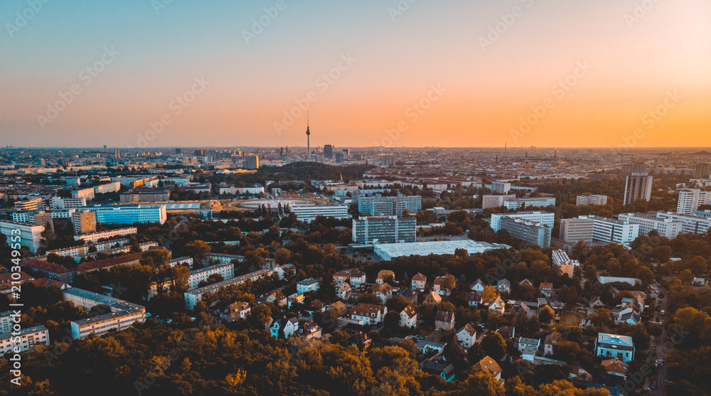 panorama of berlin with tv-tower in the background