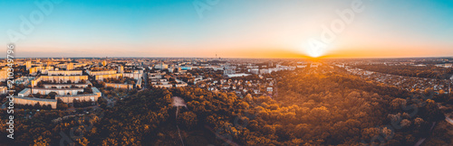 180 degree panorama of berlin at germany in the afternoon