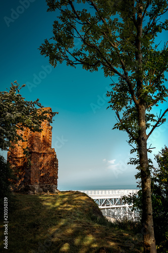 ruins of an old church by the sea on a cliff