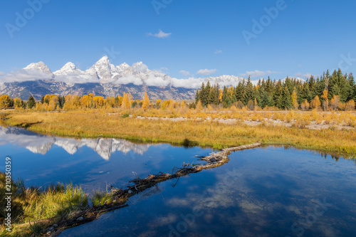 Scenic Autumn Reflection Landscape int he Tetons © natureguy