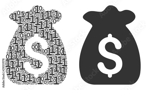 Financial capital composition icon of zero and null digits in variable sizes. Vector digital symbols are grouped into financial capital collage design concept.