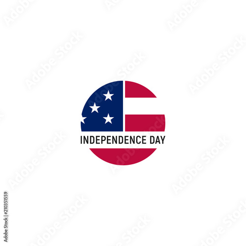 Free Download USA round simple flag on white background, vector illustration. American national design element. Undependence day of united states of America, july fourth logo. - GFXLoad