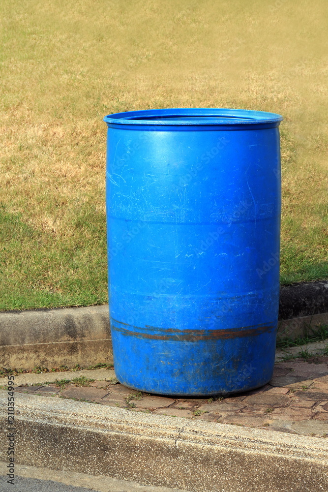 Old Blue plastic bucket, Plastic bucket for water, Plastic for Waste Bin in garden Old Blue plastic bucket, Plastic bucket for water, Plastic for Waste Bin in garden