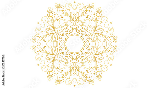Hand Drawn Mandala Coloring Book Mantra 