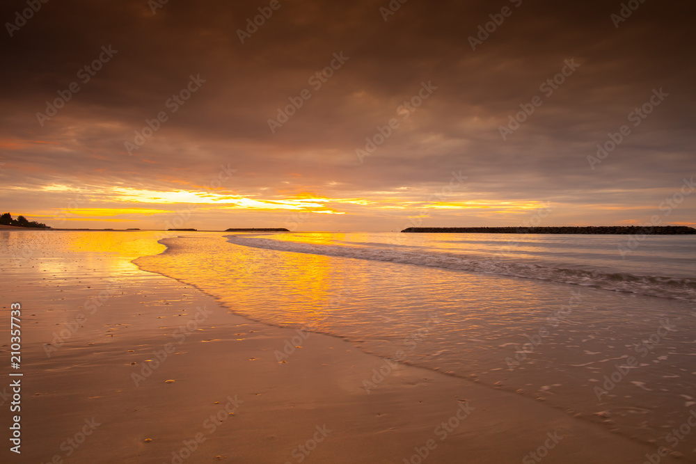 Colorful sky of sunrise on the beach located at hua-hin south of thailand Colorful sky of sunrise on the beach located at hua-hin south of thailand