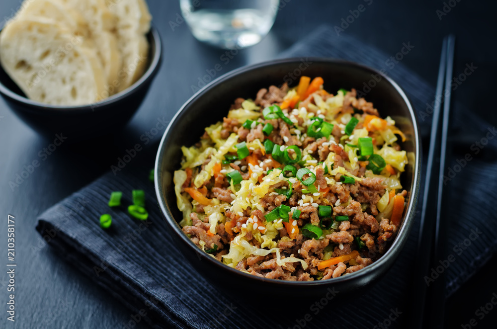 Beef and cabbage stir fry