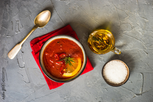 Traditional spanish tomato cream soup