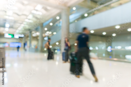 Passengers are walking in airport terminal © pattierstock