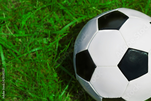 Soccer ball on green grass