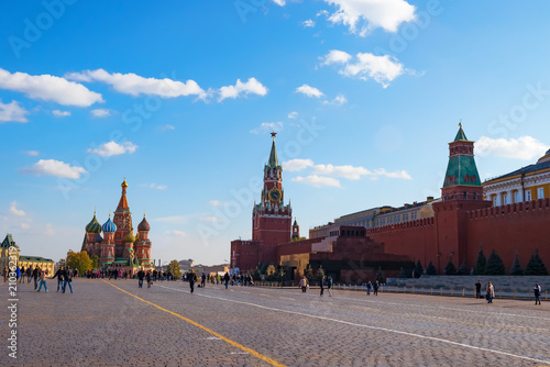 MOSCOW - October 2, 2014: Moscow Lenin mausoleum in the Kremlin. Russia. St. Basil's Cathedral