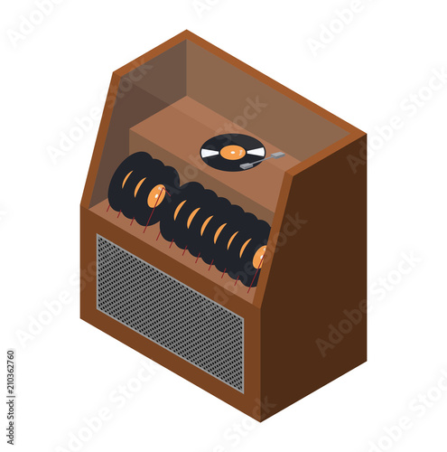 Isometric retro jukebox, music machine