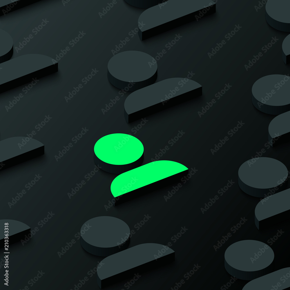 Black background with green user web signs.