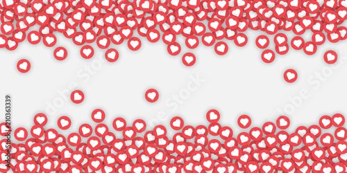 White background with likes and hearts.