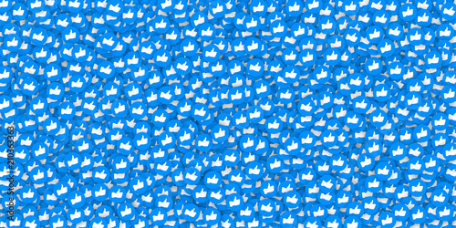 Background with blue hand likes signs.