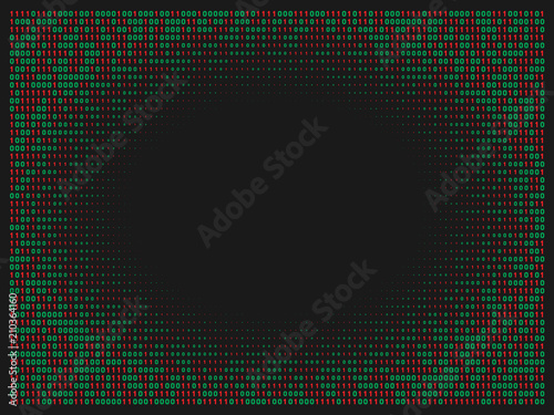 Streaming abstract binary code background. Data and technology, decryption and encryption. Spy or Hacker concept.