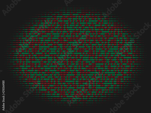Streaming abstract binary code background. Data and technology, decryption and encryption. Spy or Hacker concept.