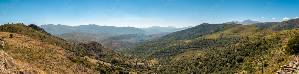 Panoramic view across the hills in Balagne region of Corsica Panoramic view across the hills in Balagne region of Corsica