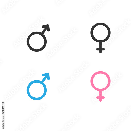 male and female icons. vector illustration