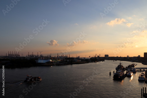 Hamburg, Germany - 06-20-2018 - Port