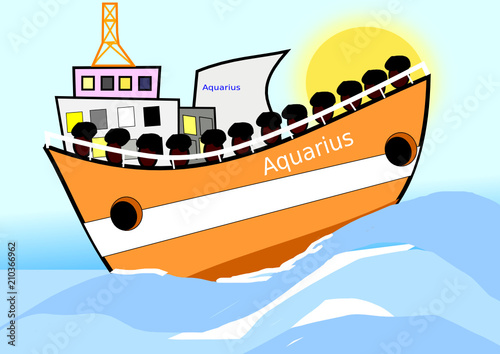 Barco aquarius de la inmigración