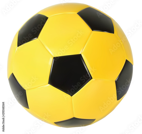 Realistic vector yellow soccer ball