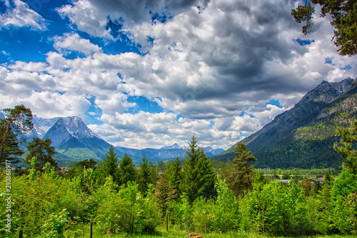 Fototapeta Naklejka Na Ścianę i Meble -  landscape near Garmisch Partenkirchen in Bavaria. Germany