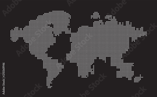 World map point dots composition  representing the global  Global network connection  international meaning  tourism. Map digital design.