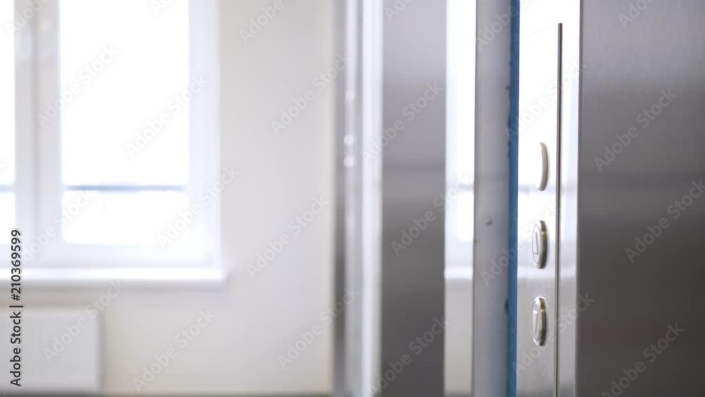 Elevator is arriving and doors open Elevator is arriving and doors open