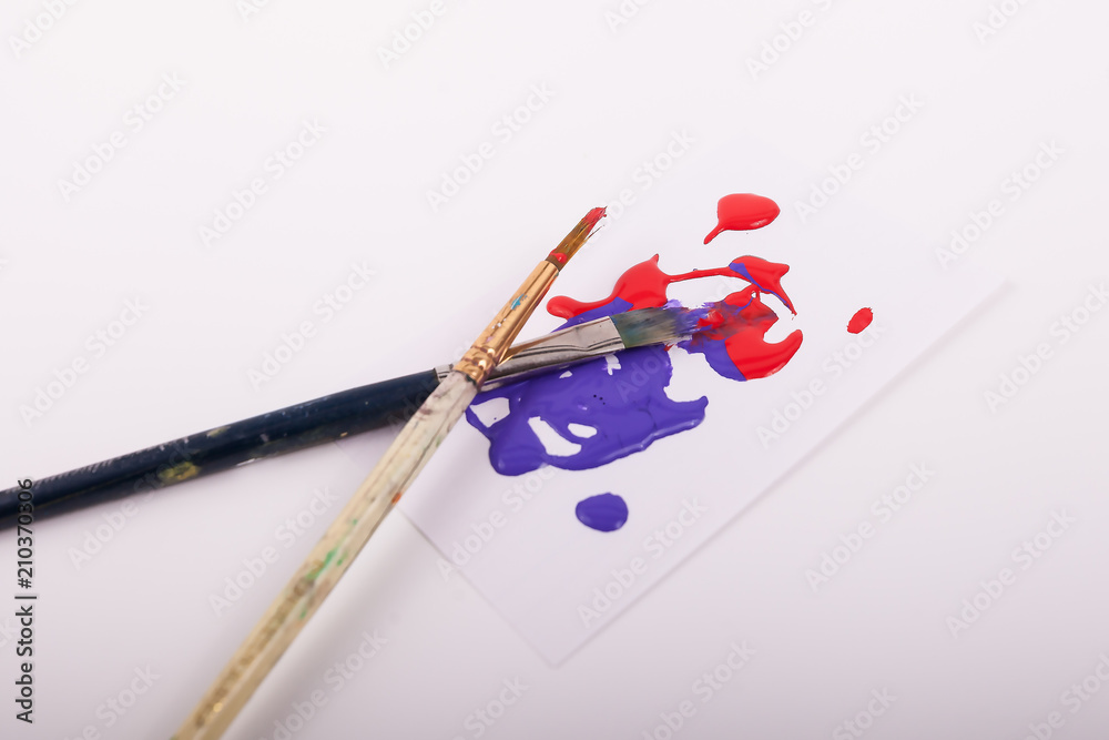Paintbrushes with paint splatter Paintbrushes with paint splatter