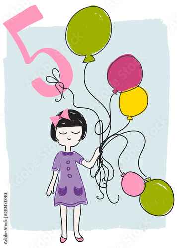 Counting flashcard. Educational learning graphic. Vector illustration.