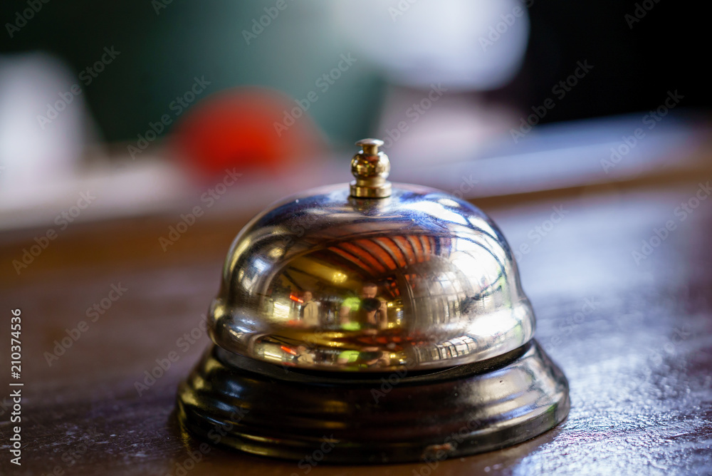 Service bell at the restaurant. Call at the bar counter. Service bell at the restaurant. Call at the bar counter.
