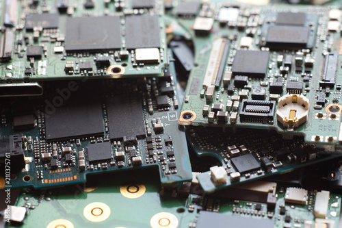 Electronic Waste,Semiconductor in Printed Circuit Board, technology background, 
