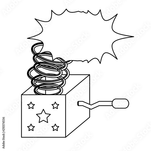 Joke box over white background, vector illustration
