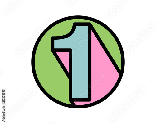 circle one typography typeset logotype numeral numeric nominal image vector icon