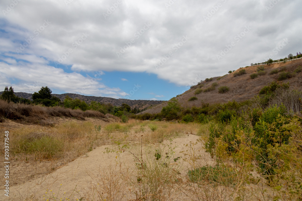 Landscape of Carbon Canyon in Orange County California 