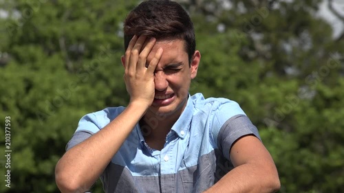 Crying Male Hispanic Teenager