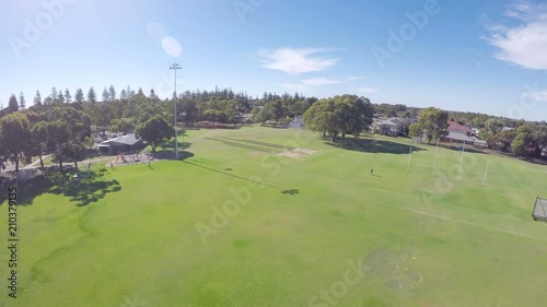 Drone footage of Australian public park and sports oval, taken at Henley Beach. photo